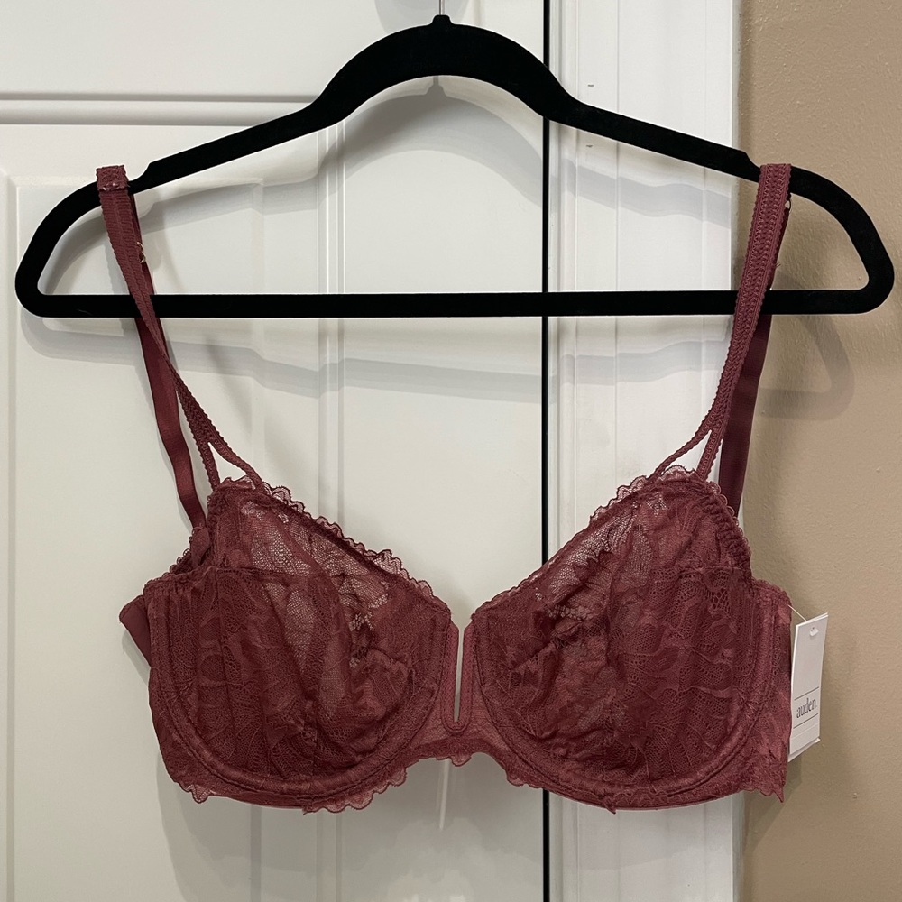 Auden Burgundy Lace Bra Size 32DD